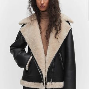 Mango women’s Faux-shearling jacket